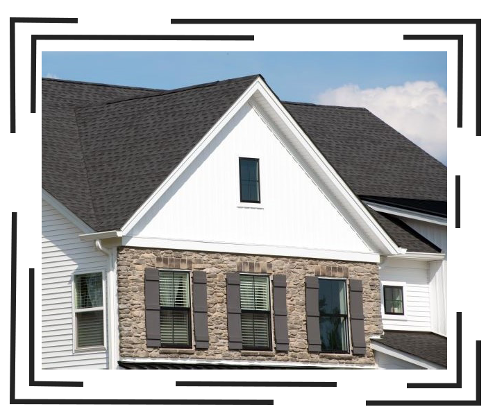 Residential home with newly installed charcoal roof
